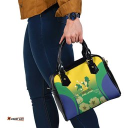 Australia Christmas Island Shoulder Handbag Golden Bosun Abutilon listeri With Map LT14