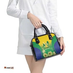Australia Christmas Island Shoulder Handbag Golden Bosun Abutilon listeri With Map LT14