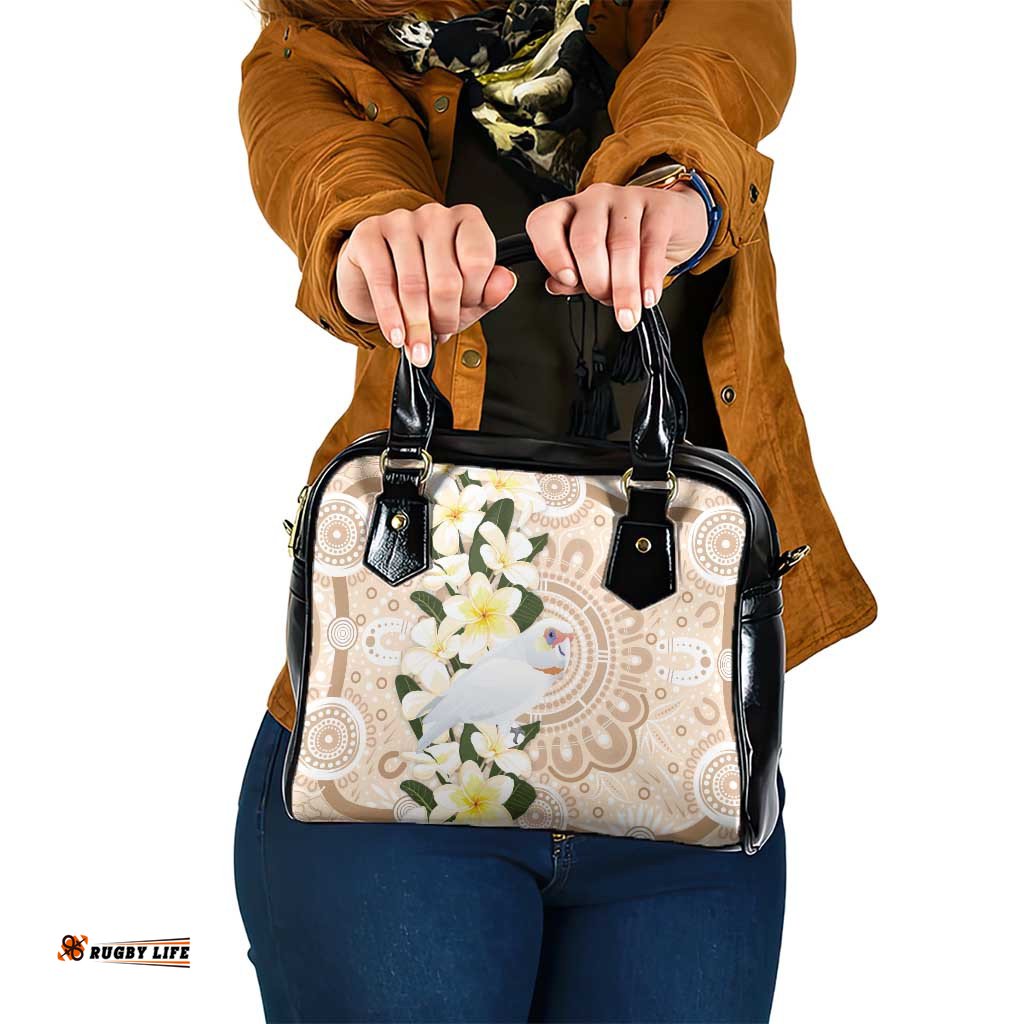 Australia Long-billed Corella Shoulder Handbag Cacatua Tenuirostris Plumeria Aboriginal Art LT14