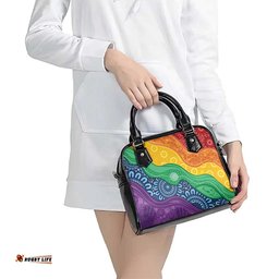 Australia First Nation LGBTQ+ Shoulder Handbag Aboriginal Rainbow Flag LT7
