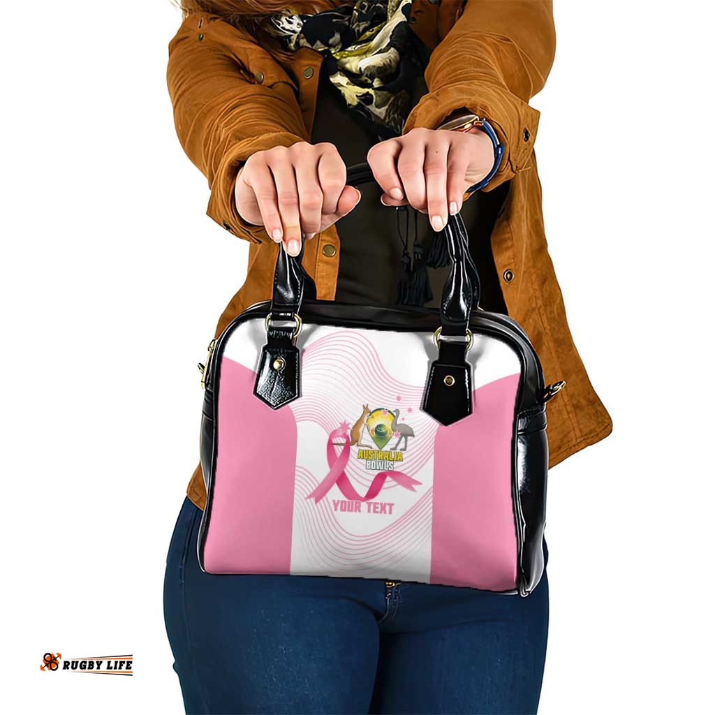 Custom Bowls Australia Breast Cancer Shoulder Handbag Pink Ribbon Curve Sporty LT14