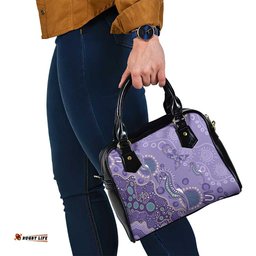 Australia Epilepsy Awareness Shoulder Handbag Aboriginal Purple Ribbon with Seahorse LT7
