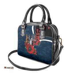 Carlton Blues ANZAC Personalised Shoulder Handbag Lest We Forget Poppy Camo LT9