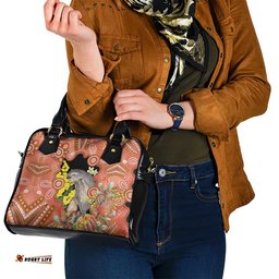 Australia Tawny Frogmouth Shoulder Handbag Golden Wattle Banksia Aboriginal Art LT14