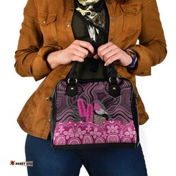 Australia Indigenous Shoulder Handbag Breast Cancer Pink Robin Bottlebrush Aboriginal Art LT14
