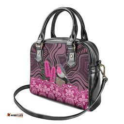 Australia Indigenous Shoulder Handbag Breast Cancer Pink Robin Bottlebrush Aboriginal Art LT14