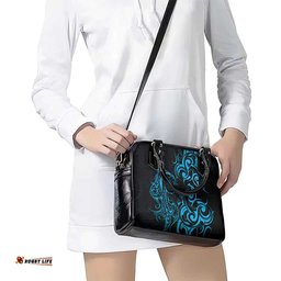 Blue Aoteara Horse Racing Shoulder Handbag NZ Maori Pattern LT14
