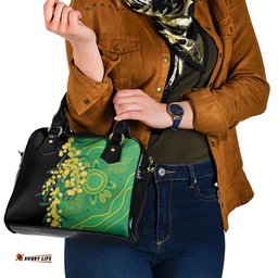Australia Golden Wattle Shoulder Handbag Aussie Native Flowers Indigenous Art LT14