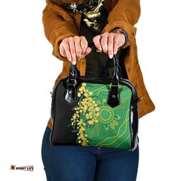 Australia Golden Wattle Shoulder Handbag Aussie Native Flowers Indigenous Art LT14