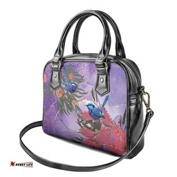 Australia Splendid Fairy Wren on Eucalyptus Shoulder Handbag Epilepsy Awareness LT7