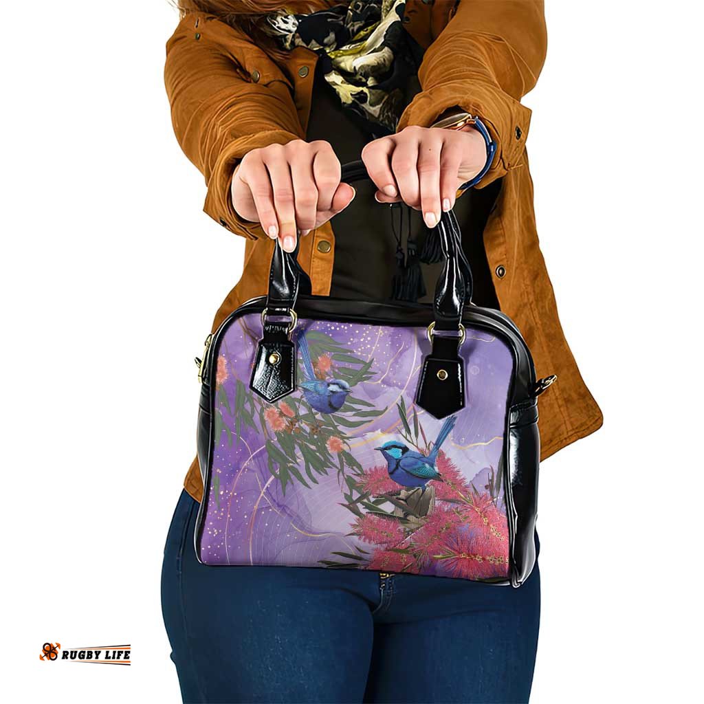 Australia Splendid Fairy Wren on Eucalyptus Shoulder Handbag Epilepsy Awareness LT7