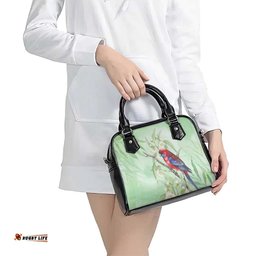 Australia Crimson Rosella Shoulder Handbag Platycercus Elegans Eucalyptus Alba Watercolor LT14
