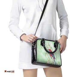 Australia Crimson Rosella Shoulder Handbag Platycercus Elegans Eucalyptus Alba Watercolor LT14