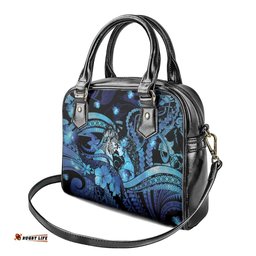 Maori Romantic Valentine Shoulder Handbag The Hongi Kiss Blue Galaxy DT05