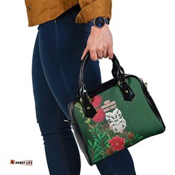 Maori Wheku Meri Kirihimete Personalised Shoulder Handbag All Green Indigenous Maori Motif LT9