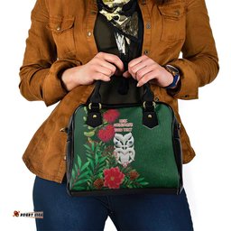 Maori Wheku Meri Kirihimete Personalised Shoulder Handbag All Green Indigenous Maori Motif LT9