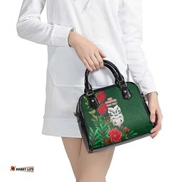 Maori Wheku Meri Kirihimete Personalised Shoulder Handbag All Green Indigenous Maori Motif LT9