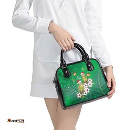 New Zealand Kakapo Christmas Shoulder Handbag Owl Parrot Santa Sliver Fern Manuka - Green LT14