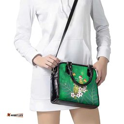 New Zealand Kakapo Christmas Shoulder Handbag Owl Parrot Santa Sliver Fern Manuka - Green LT14