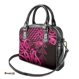 Humpback Whale Matariki New Zealand Shoulder Handbag NZ Maori Paikea Poutama Luxury Pink LT14