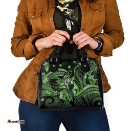 Maori Romantic Valentine Shoulder Handbag The Hongi Kiss Green Galaxy DT05