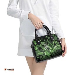 Maori Romantic Valentine Shoulder Handbag The Hongi Kiss Green Galaxy DT05