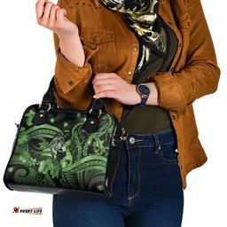Maori Romantic Valentine Shoulder Handbag The Hongi Kiss Green Galaxy DT05