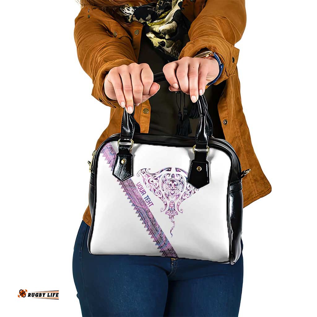 Mawhero Paua shell Kowhaiwhai Taniko Personalised Shoulder Handbag Manta Ray Shark-Turtle Maori Tribal Style LT9
