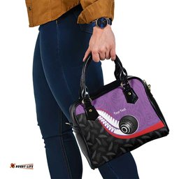 Personalised Aotearoa Lawn Bowls Shoulder Handbag Maori and Silver Fern Sporty Style Purple Color LT03