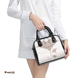 New Zealand Manta Ray Tattoo Shoulder Handbag Aotearoa Maori Haehae Beige LT14