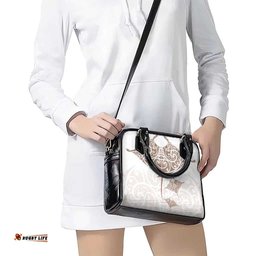 New Zealand Manta Ray Tattoo Shoulder Handbag Aotearoa Maori Haehae Beige LT14