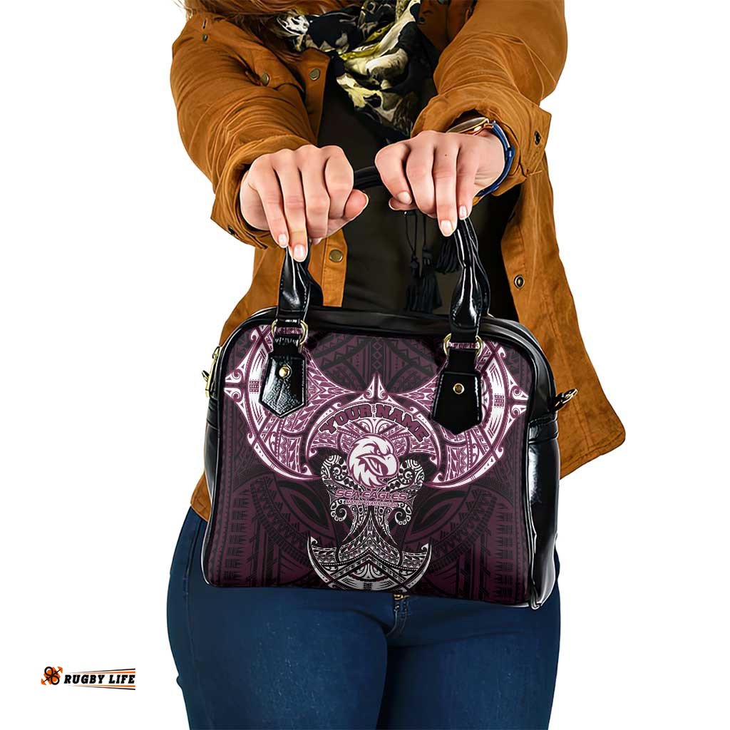 Personalized Manly Warringah Sea Eagles Shoulder Handbag Polynesian Tribal Pattern Style TS04