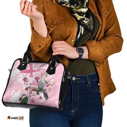 Personalised Australia Day Shoulder Handbag Pink Parrot Bird Opal Art LT9