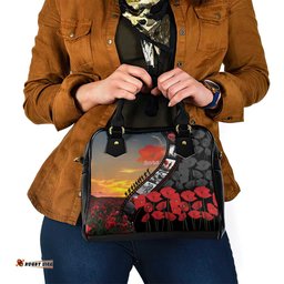 Personalised Remembering ANZAC Lest We Forget Shoulder Handbag Vintage Film Frame Memorial Red Poppy LT9