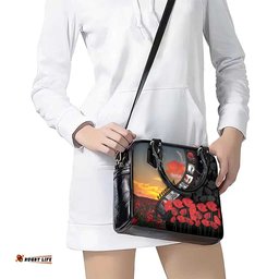 Personalised Remembering ANZAC Lest We Forget Shoulder Handbag Vintage Film Frame Memorial Red Poppy LT9