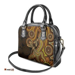 Orange Indigenous Dragonfly Australia Shoulder Handbag Aboriginal Art LT14