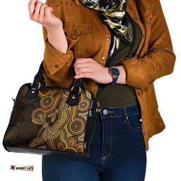 Orange Indigenous Dragonfly Australia Shoulder Handbag Aboriginal Art LT14