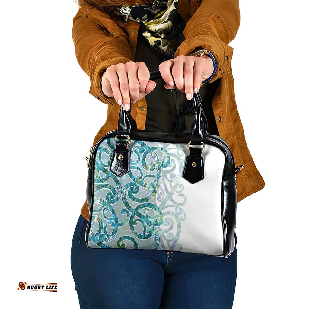 Paua Shell Maori Shoulder Handbag Koru Kowhaiwhai LT7