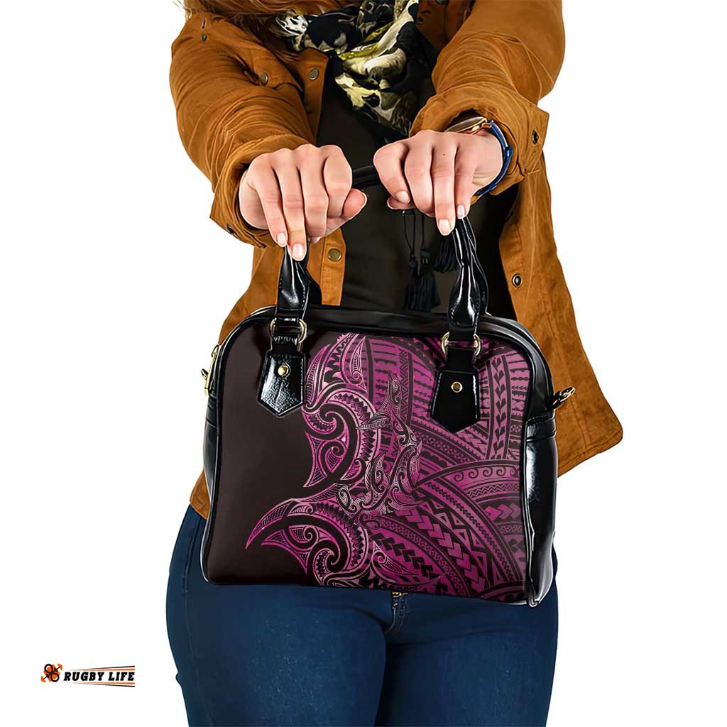 New Zealand Hammerhead Shark Shoulder Handbag Maori Haehae Mangopare Pink LT14