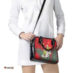 New Zealand Kakapo Christmas Shoulder Handbag Owl Parrot Santa Sliver Fern Manuka - Red LT14