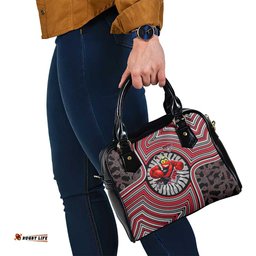 Essendon Football Club Shoulder Handbag Indigenous Monochrome Dot Art Mascot Style TS04