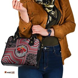 Essendon Football Club Shoulder Handbag Indigenous Monochrome Dot Art Mascot Style TS04