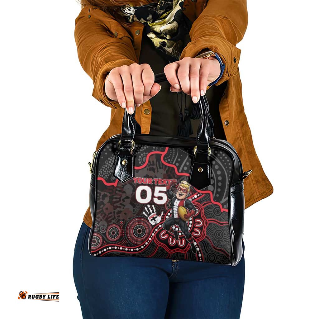 Custom Saints Football Shoulder Handbag Aboriginal Dot Art Pattern DT05