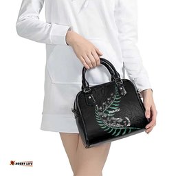 Custom New Zealand Silver Fern Rugby Shoulder Handbag Aotearoa Kiwi Maori Pattern LT14
