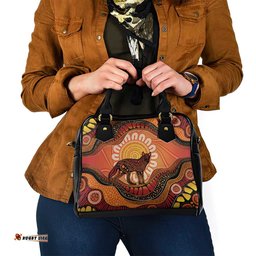 Indigenous Dingo Australia Shoulder Handbag Australian Aboriginal Art Proud LT14