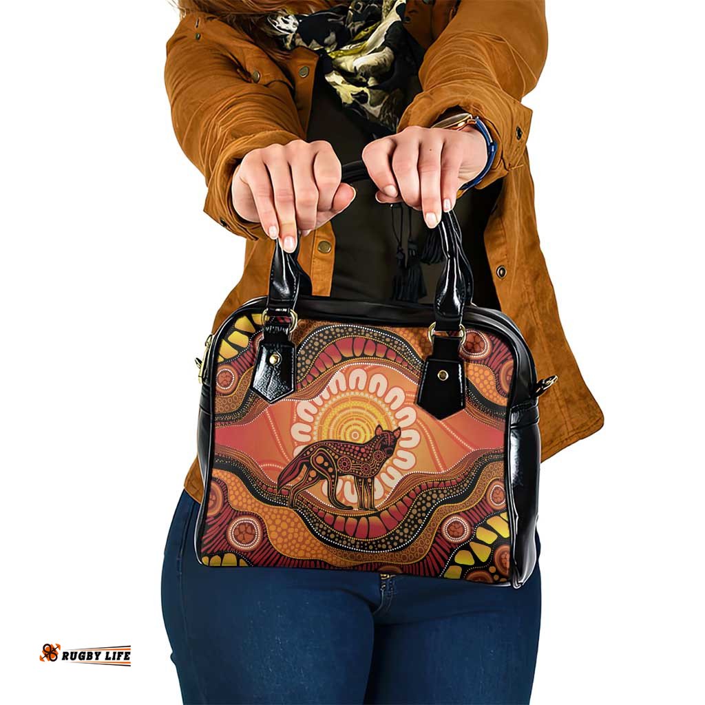 Indigenous Dingo Australia Shoulder Handbag Australian Aboriginal Art Proud LT14