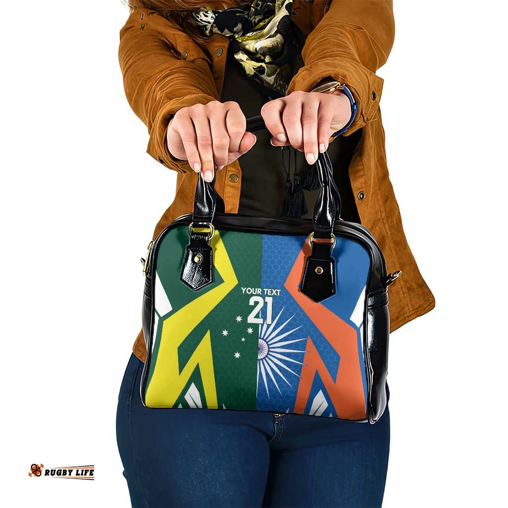 India vs Australia Custom Shoulder Handbag Blue vs Gold Cricket Heritage LT9