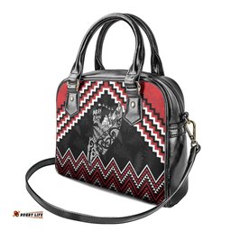 New Zealand Christmas Taniko Poutama Shoulder Handbag Mountainscape Maori Fern LT7