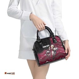 Custom Sea Eagles Shoulder Handbag Bird Mascot With Aboriginal Indigenous DT05