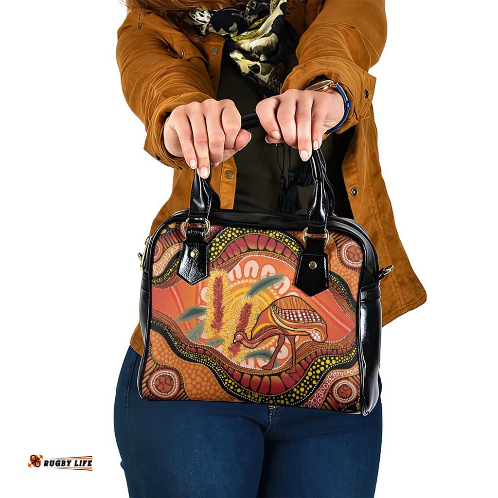 Indigenous Emu Australia Shoulder Handbag Australian Bottlebrushes Aboriginal Art Proud LT14